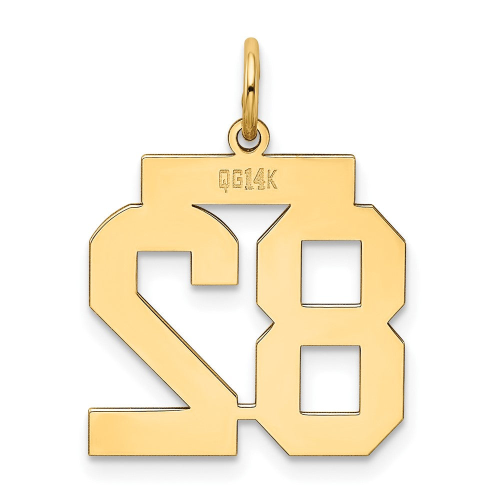 14K Gelbgold Mittel Poliert Zahl 82 Charm