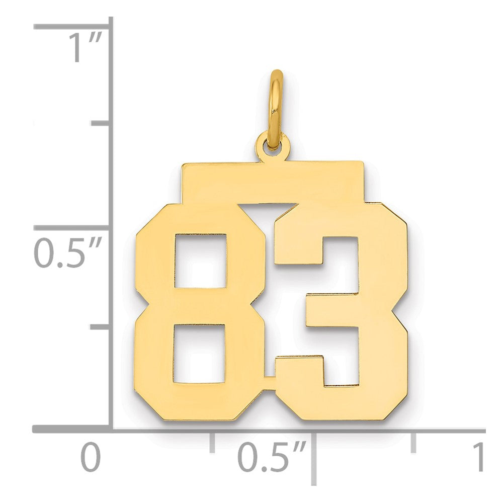14K Gelbgold Mittel Poliert Zahl 83 Charm