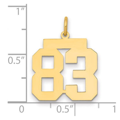 14K Gelbgold Mittel Poliert Zahl 83 Charm