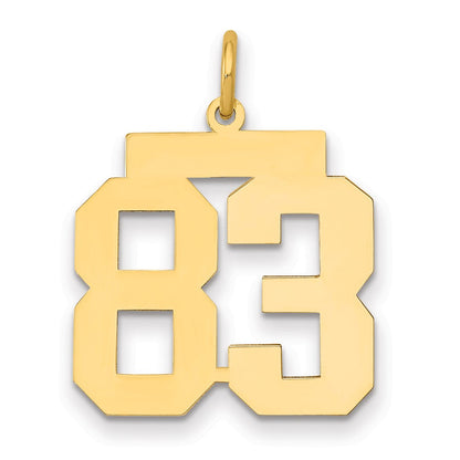 14K Gelbgold Mittel Poliert Zahl 83 Charm
