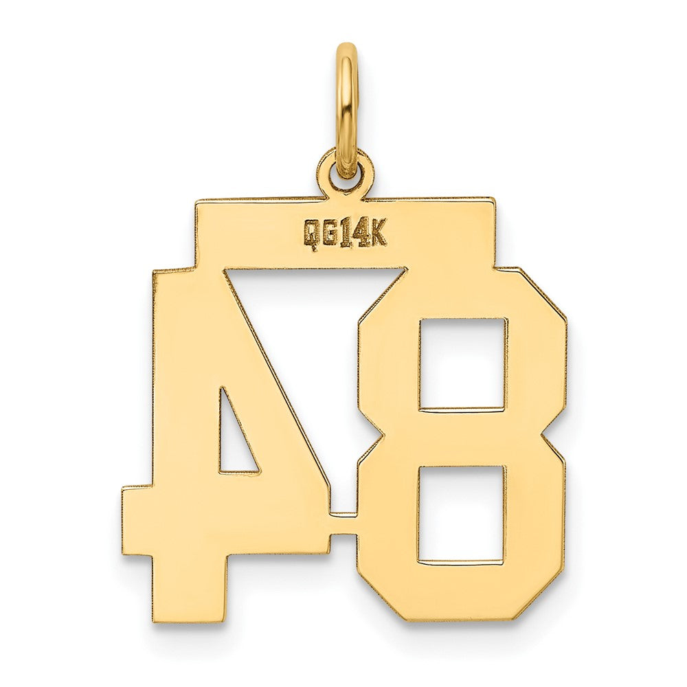 14K Gelbgold Mittel Poliert Zahl 84 Charm