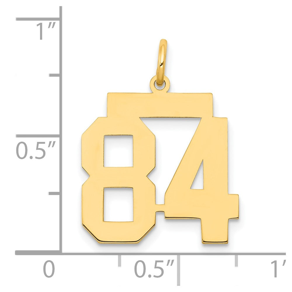 14K Gelbgold Mittel Poliert Zahl 84 Charm