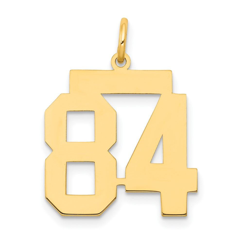 14K Gelbgold Mittel Poliert Zahl 84 Charm