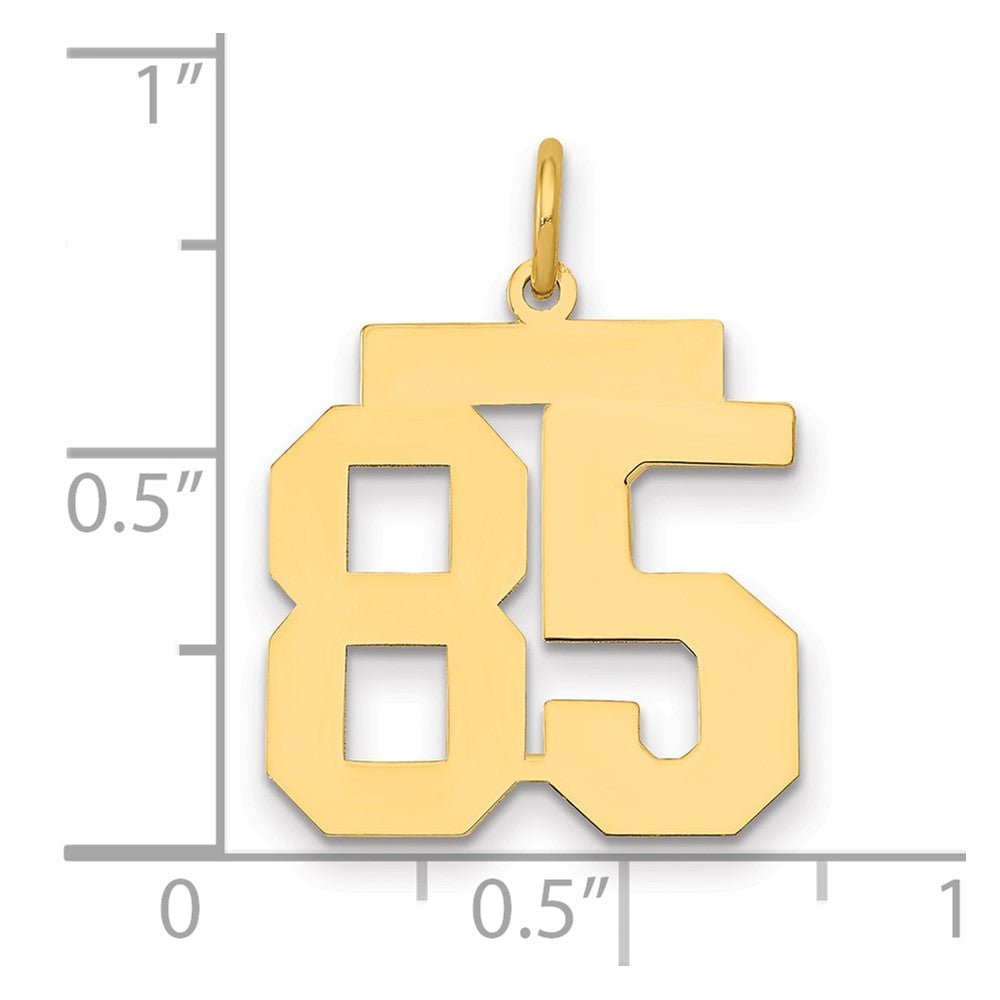 14K Gelbgold Mittel Poliert Zahl 85 Charm