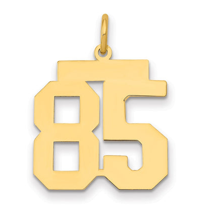 14K Gelbgold Mittel Poliert Zahl 85 Charm
