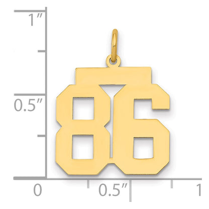 14K Gelbgold Mittel Poliert Zahl 86 Charm