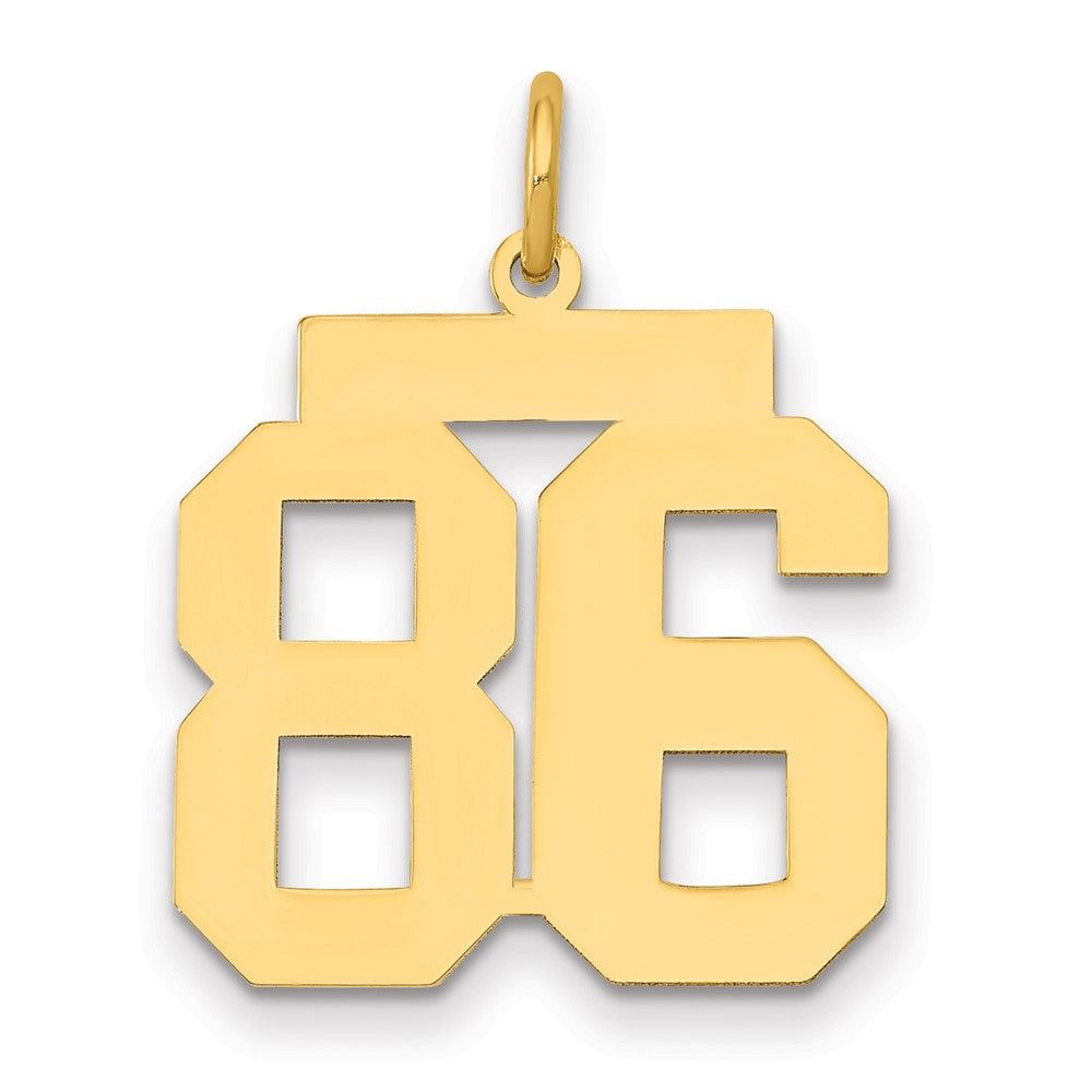14K Gelbgold Mittel Poliert Zahl 86 Charm