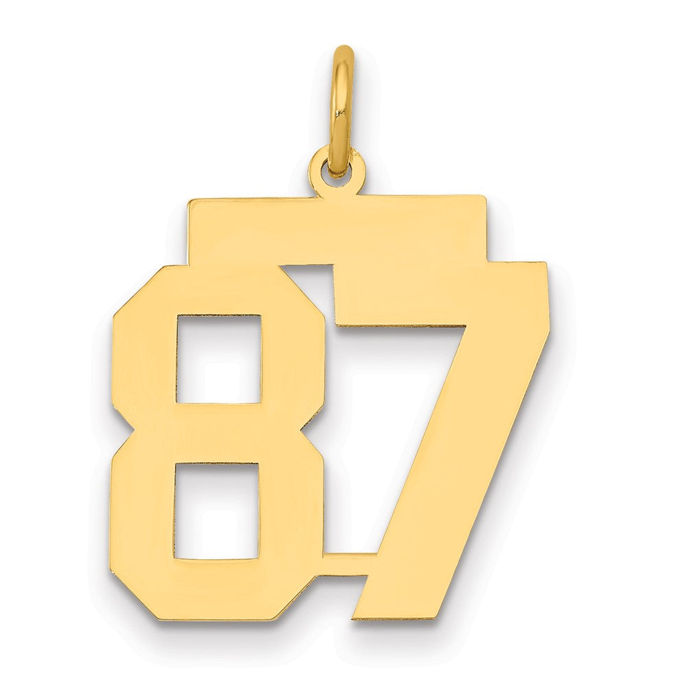 14K Gelbgold Mittel Poliert Zahl 87 Charm