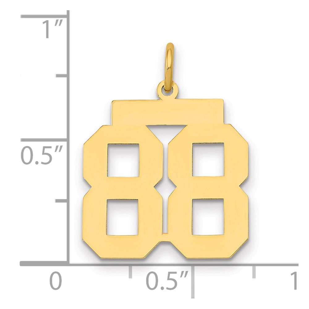14K Gelbgold Mittel Poliert Zahl 88 Charm