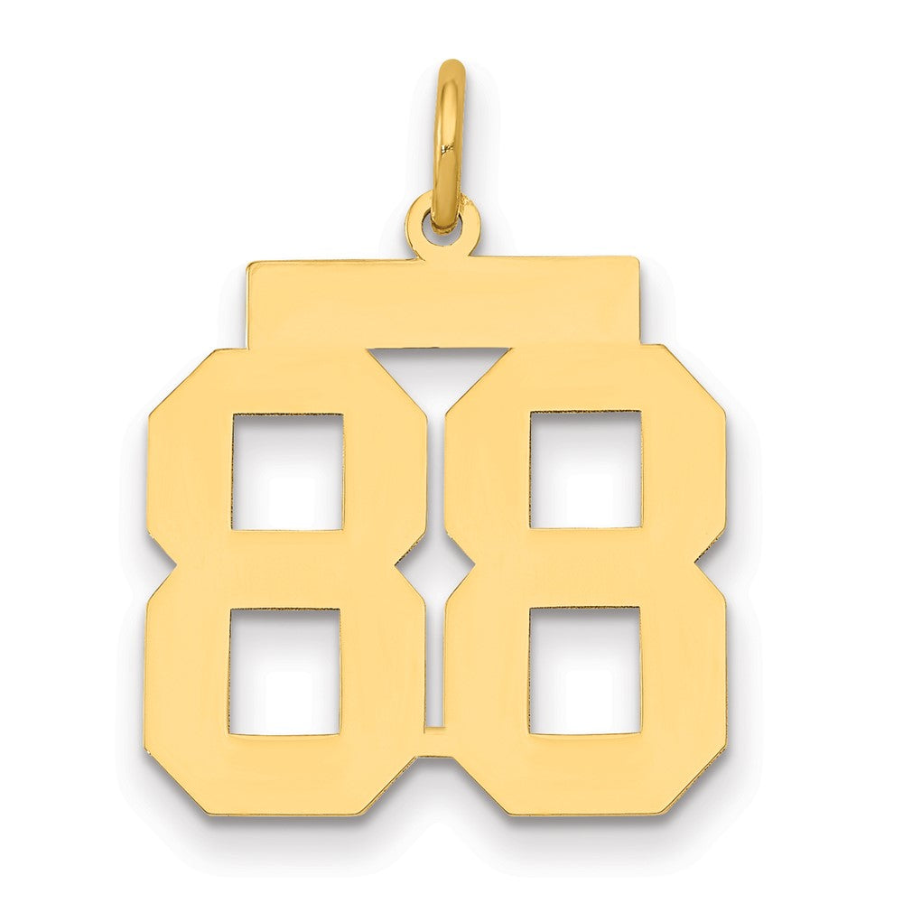 14K Gelbgold Mittel Poliert Zahl 88 Charm