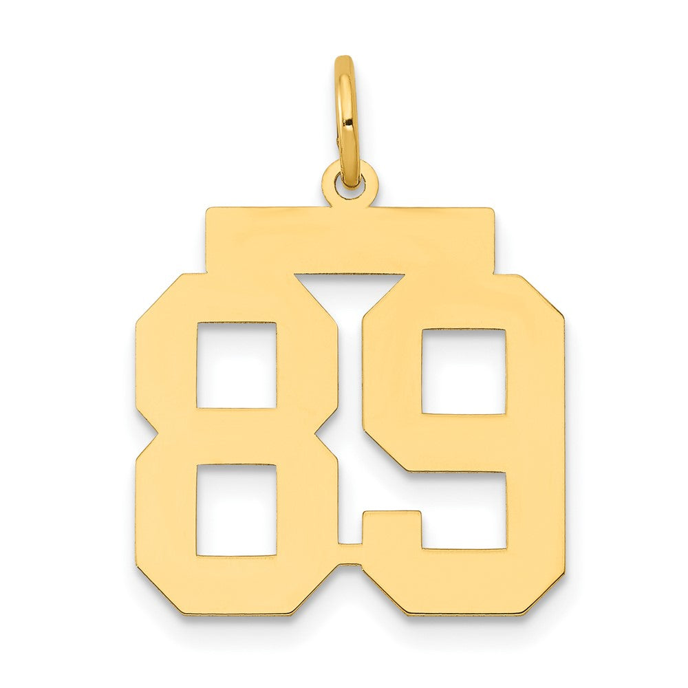 14K Gelbgold Mittel Poliert Zahl 89 Charm