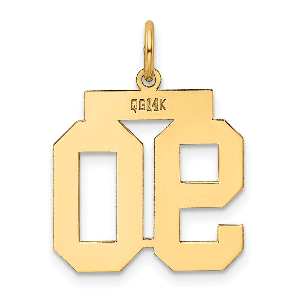 14K Gelbgold Mittel Poliert Zahl 90 Charm