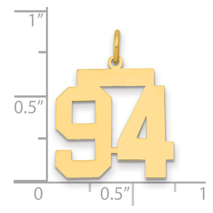 14K Gelbgold Mittel Poliert Zahl 94 Charm