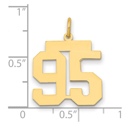 14K Gelbgold Mittel Poliert Zahl 95 Charm
