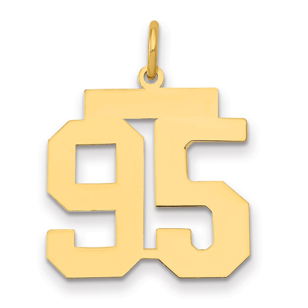 14K Gelbgold Mittel Poliert Zahl 95 Charm
