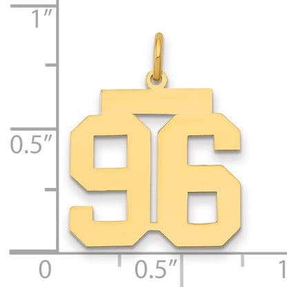14K Gelbgold 14K Mittel Poliert Zahl 96 Charm