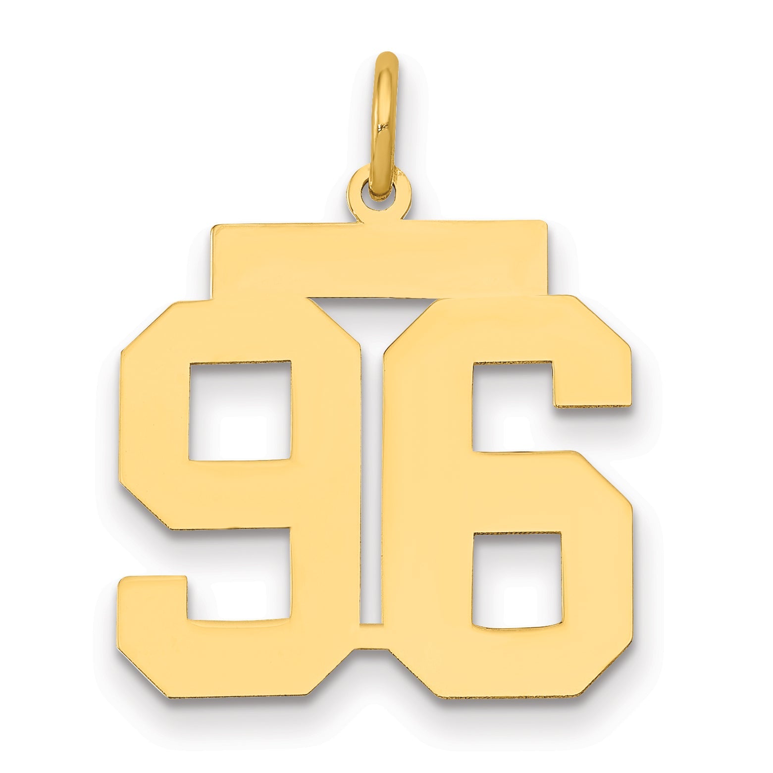 14K Gelbgold 14K Mittel Poliert Zahl 96 Charm