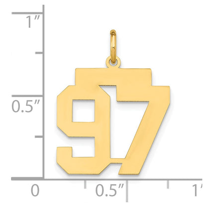 14K Gelbgold 14K Mittel Poliert Zahl 97 Charm
