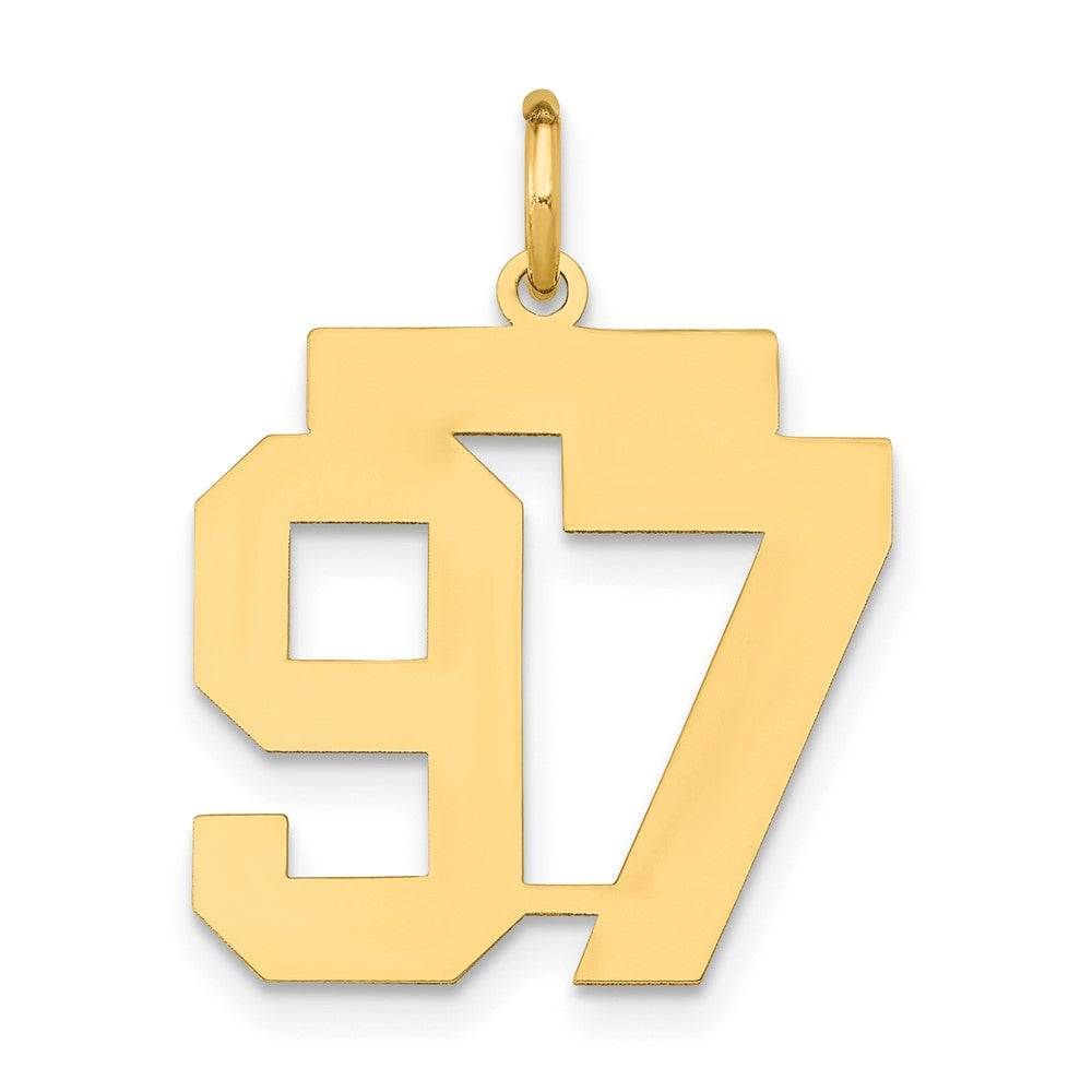 14K Gelbgold 14K Mittel Poliert Zahl 97 Charm