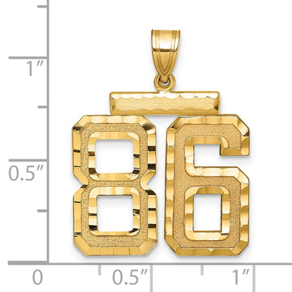 585 Gelbgold Großer Zahlen-Charm "86" mattiert diamantgeschliffen