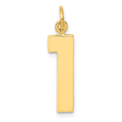14K Gelbgold 14K Groß Poliert Zahl 1 Charm