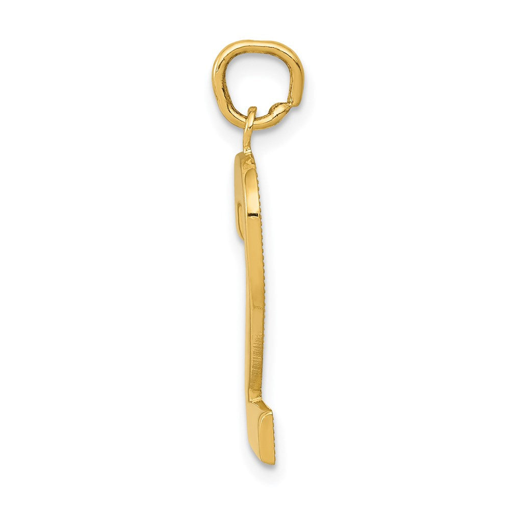 14K Gelbgold großer polierter Charm Zahl 2