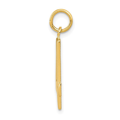 14K Gelbgold großer polierter Charm mit Zahl 4