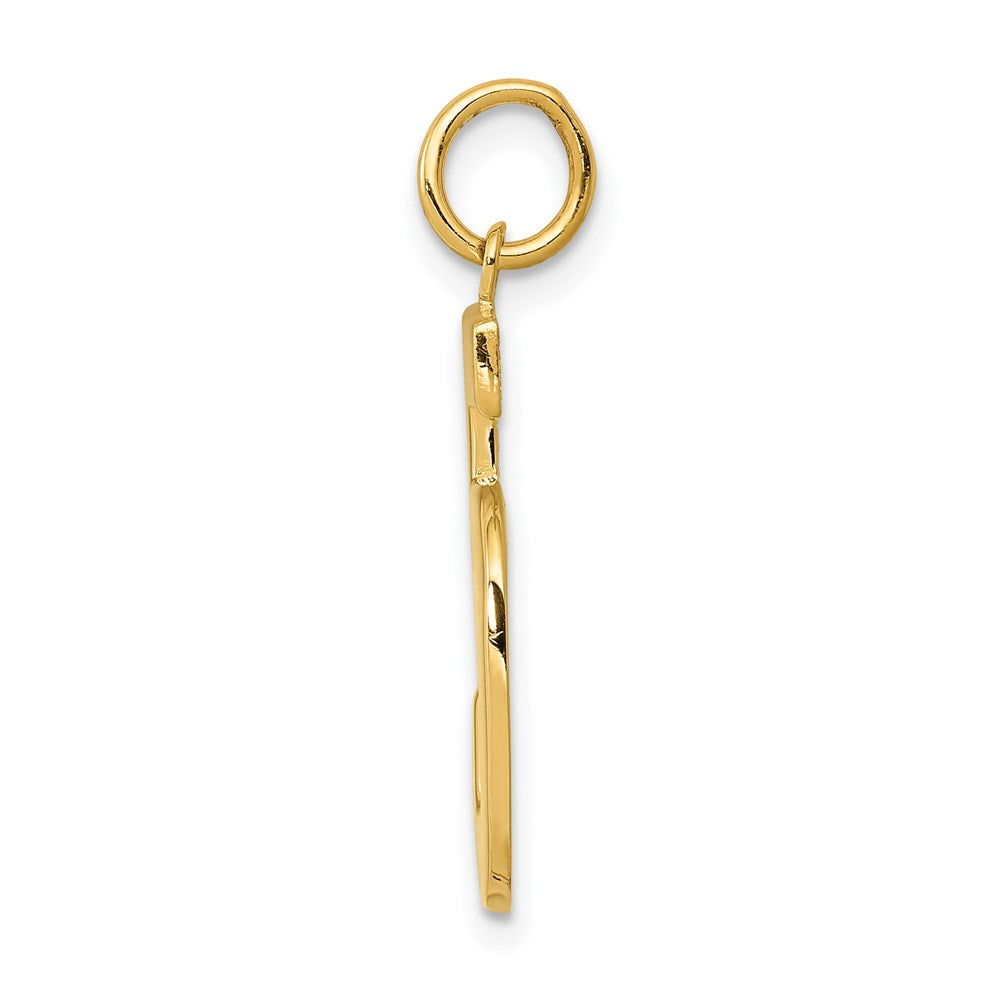 14K Gelbgold großer polierter Charm „Zahl 5“