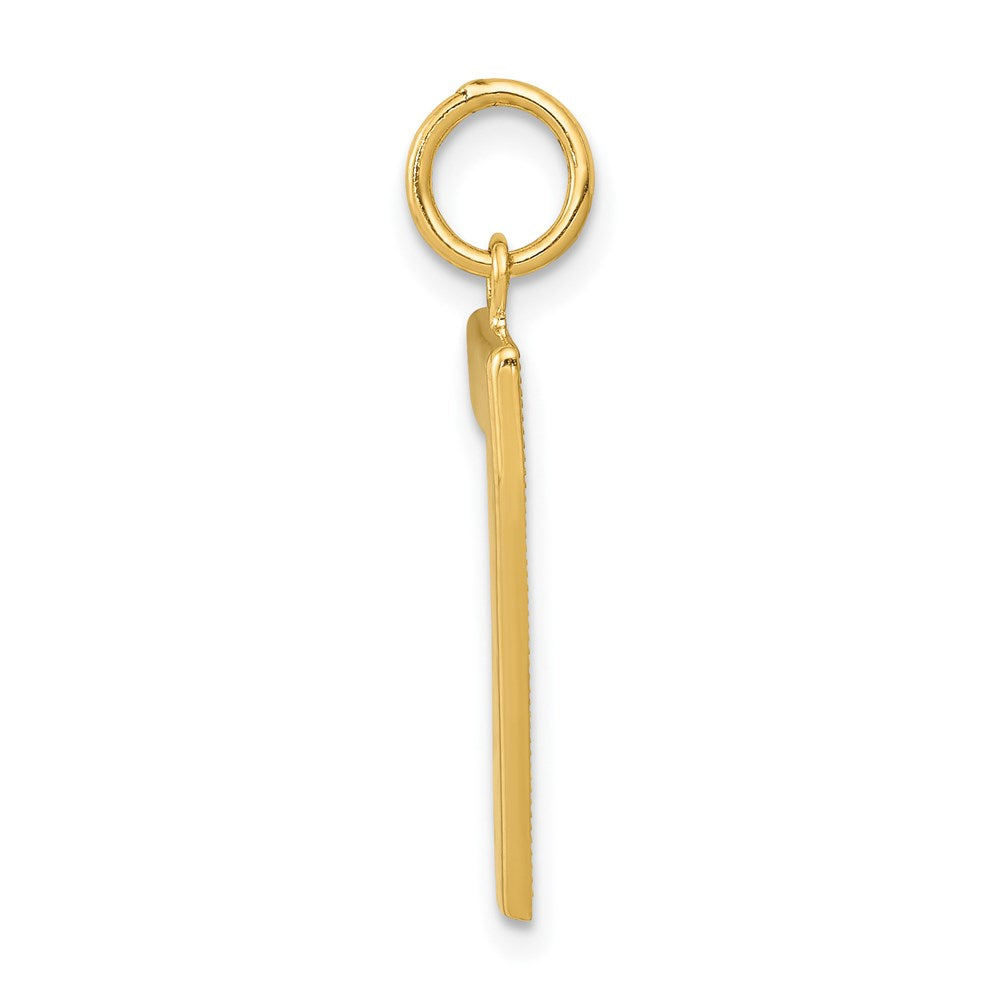 14K Gelbgold großer polierter Zahlen-Charm „7“
