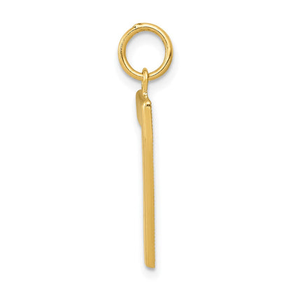 14K Gelbgold großer polierter Zahlen-Charm „7“