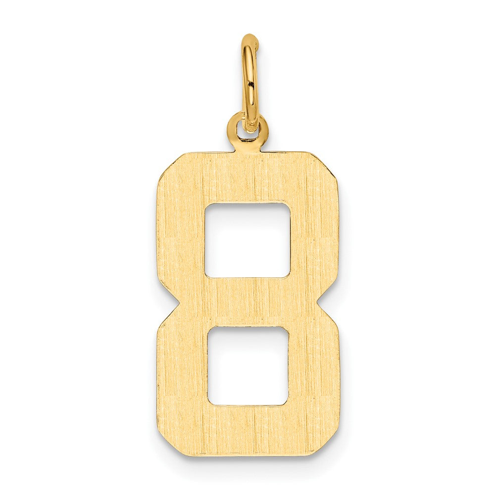 14K Gelbgold großer polierter Charm „Zahl 8