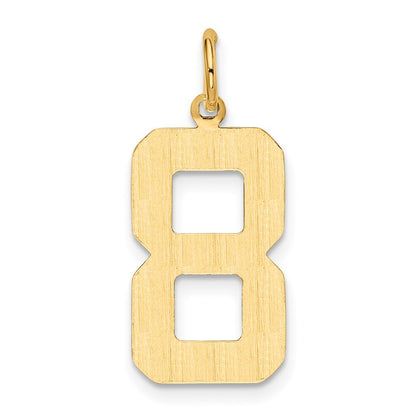 14K Gelbgold großer polierter Charm „Zahl 8