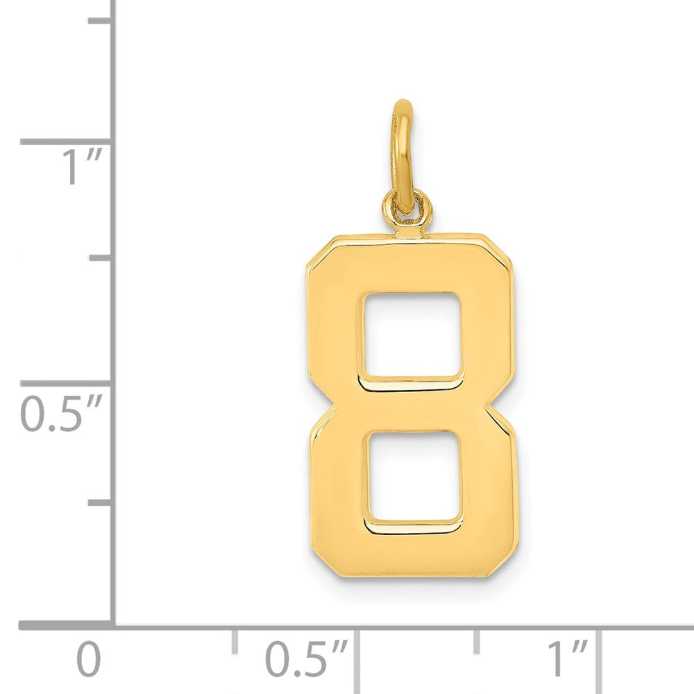 14K Gelbgold großer polierter Charm „Zahl 8