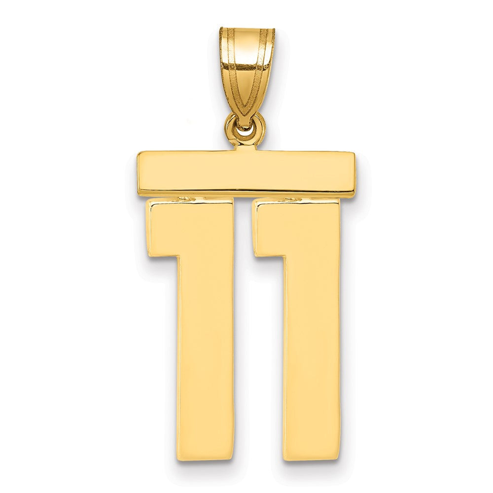14K Gelbgold Großer Polierter Zahl-11-Charm