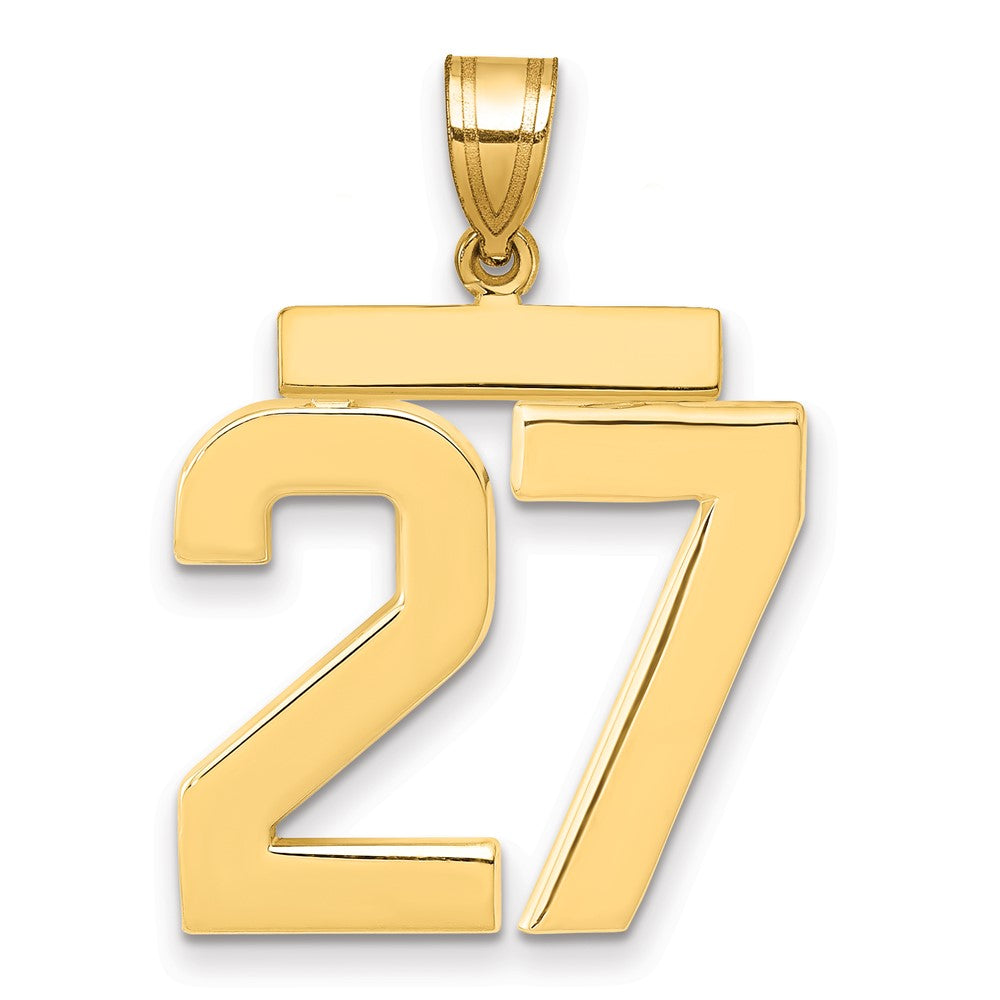 14K Gelbgold großer polierter Zahlen-Charm "27