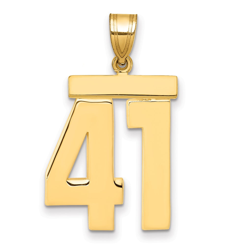 14K Gelbgold Großer Polierter Zahl-41-Charm