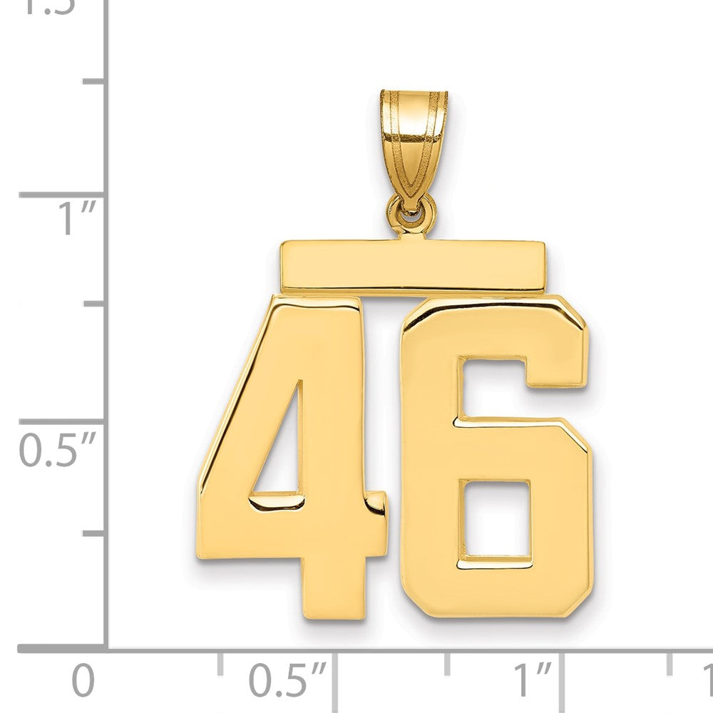14K Gelbgold Großer Polierter Zahl-46-Charm