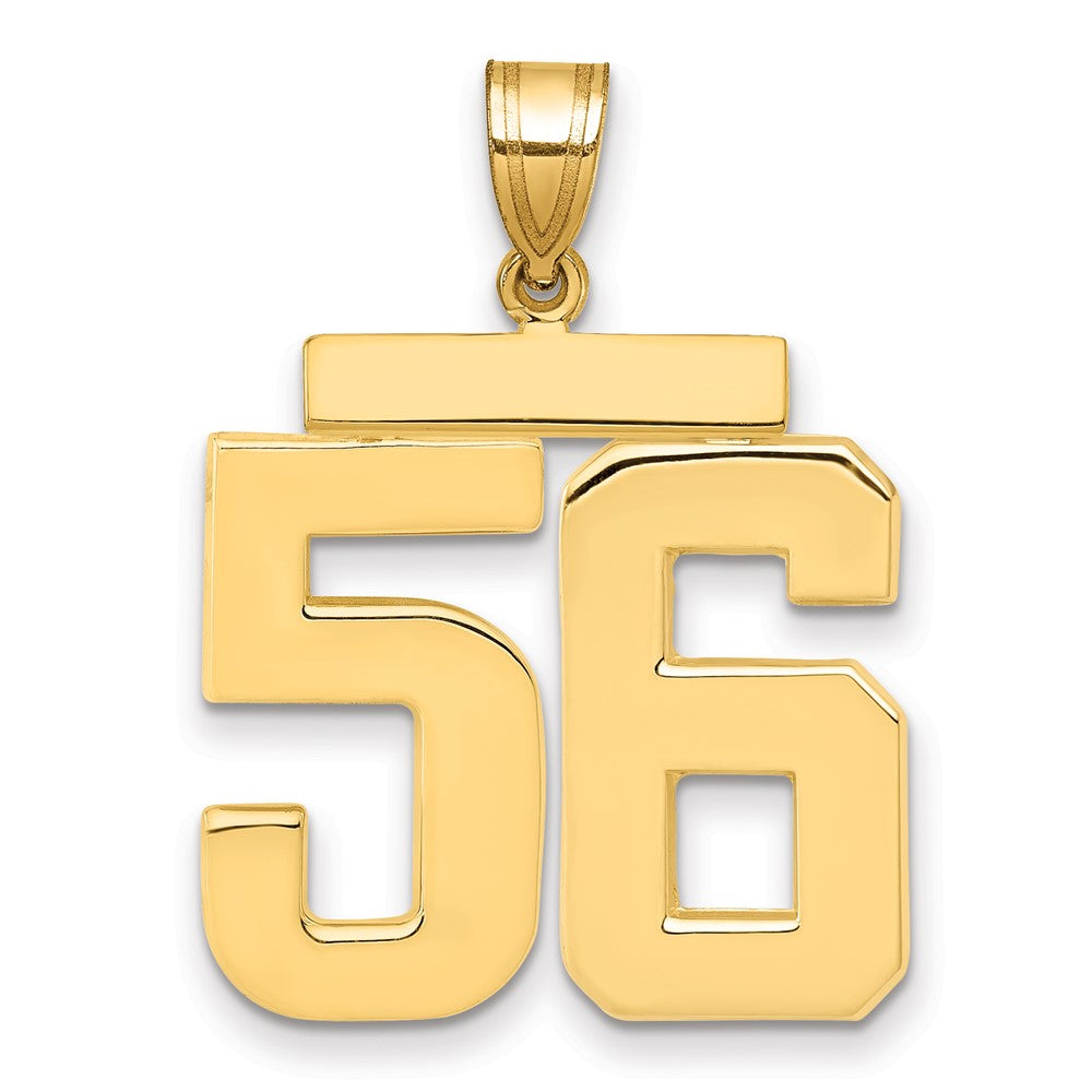 14K Gelbgold großer polierter Charm „Zahl 56“