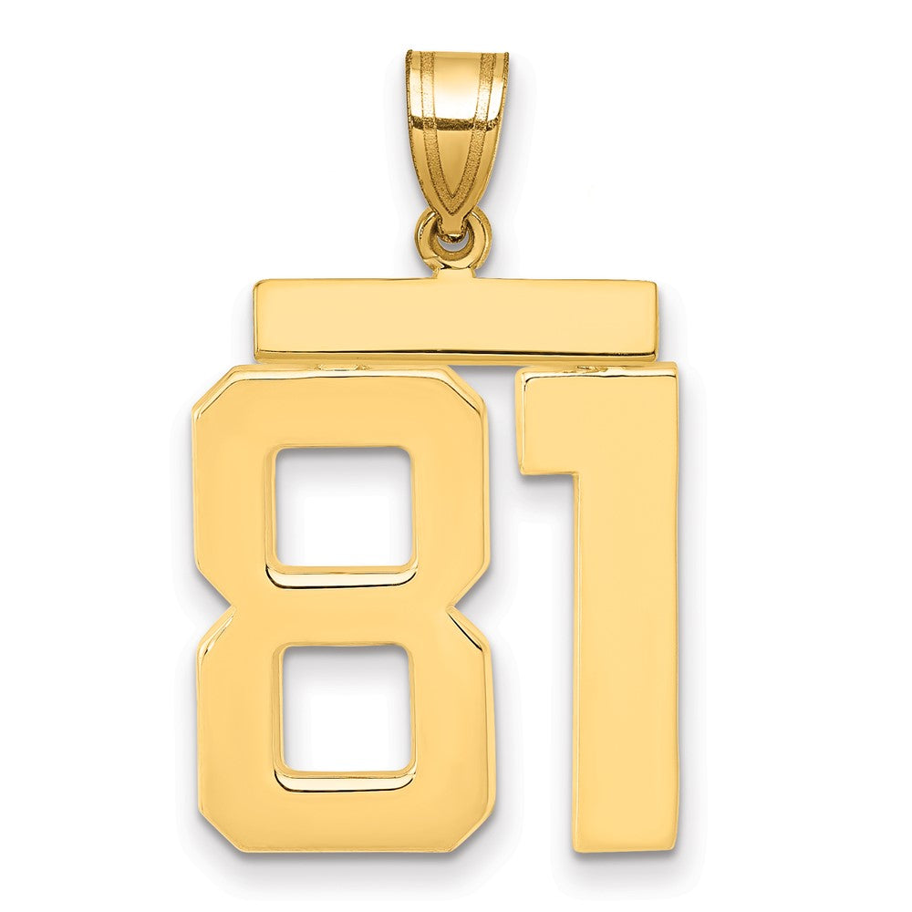 14K Gelbgold großer polierter Charm „Zahl 81“