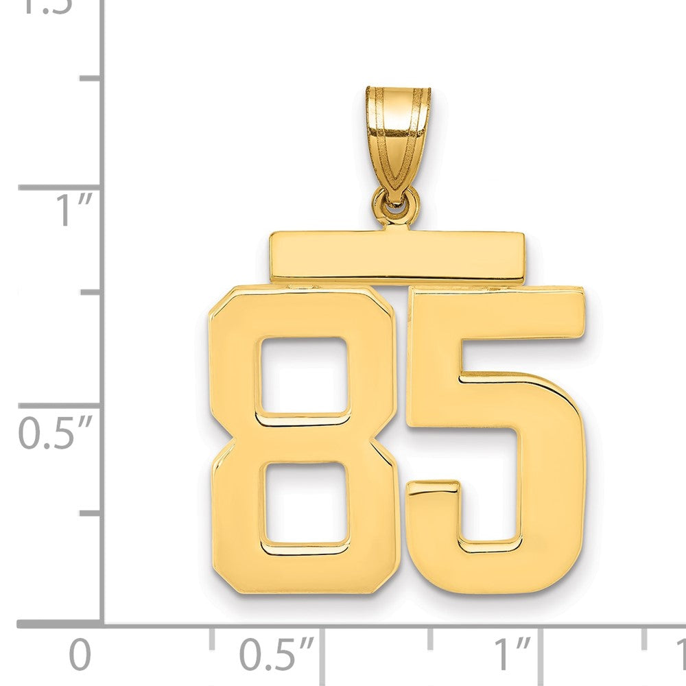 14K Gelbgold großer polierter Zahlen-Charm „85“