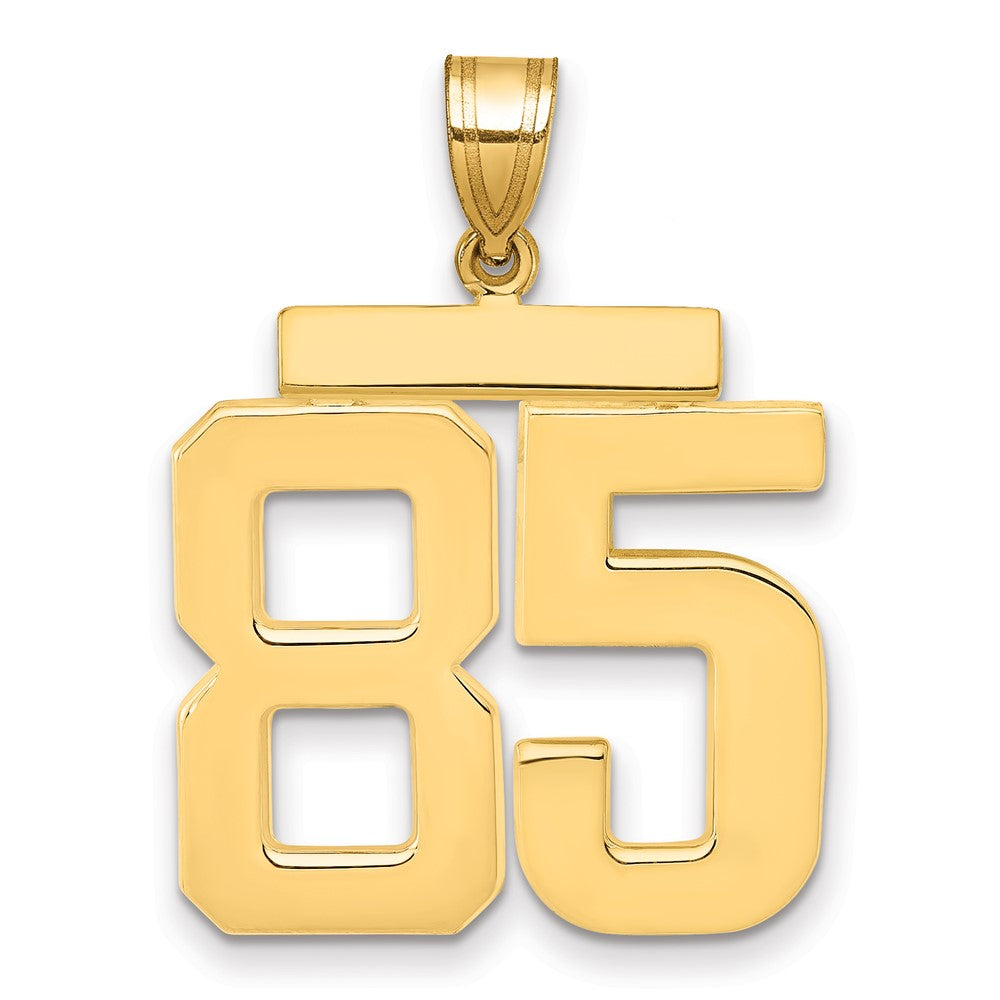 14K Gelbgold großer polierter Zahlen-Charm „85“
