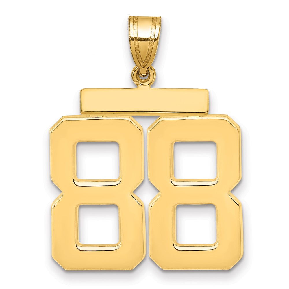 14K Gelbgold Großer Polierter Charm Zahl 88