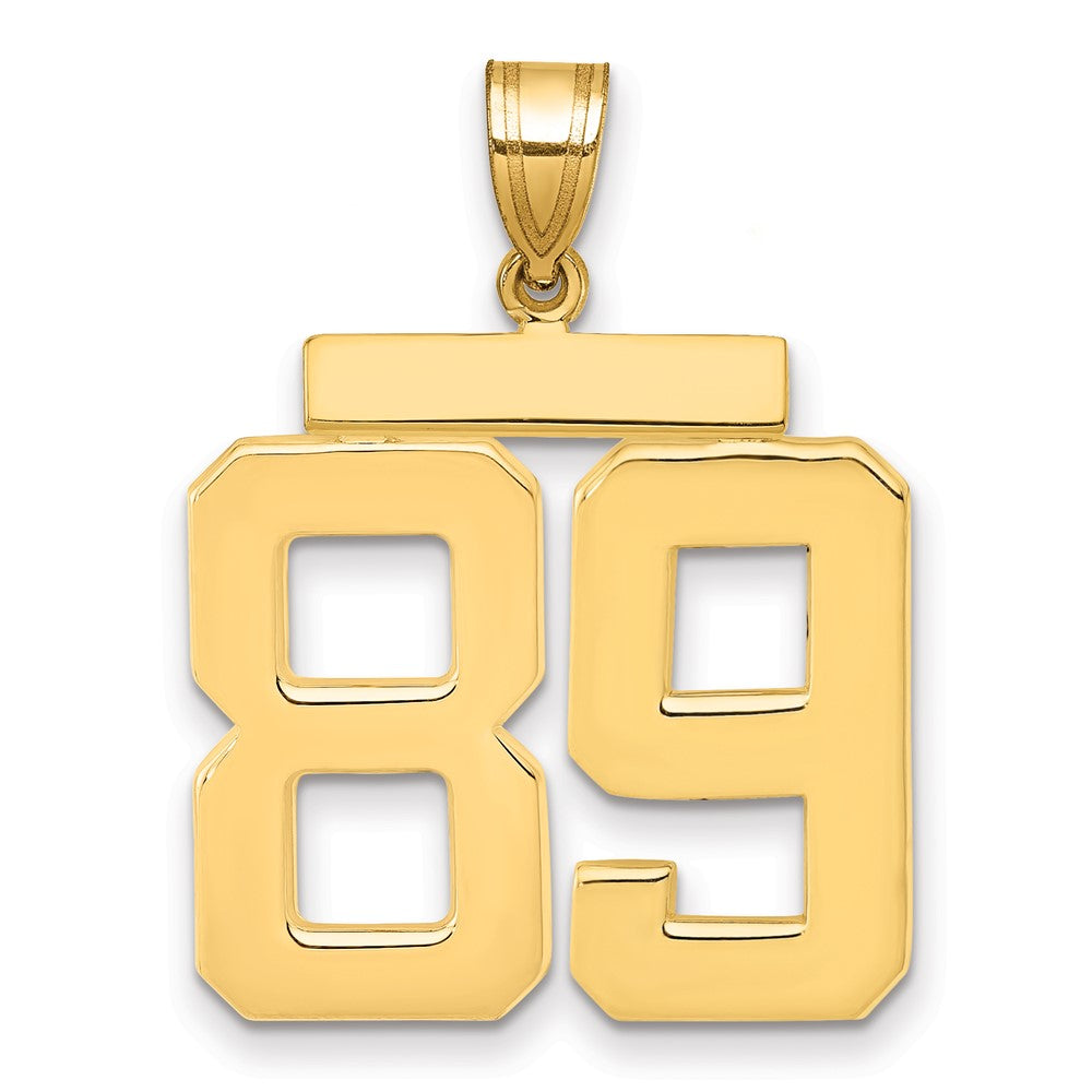14K Gelbgold großer polierter Charm „Zahl 89“