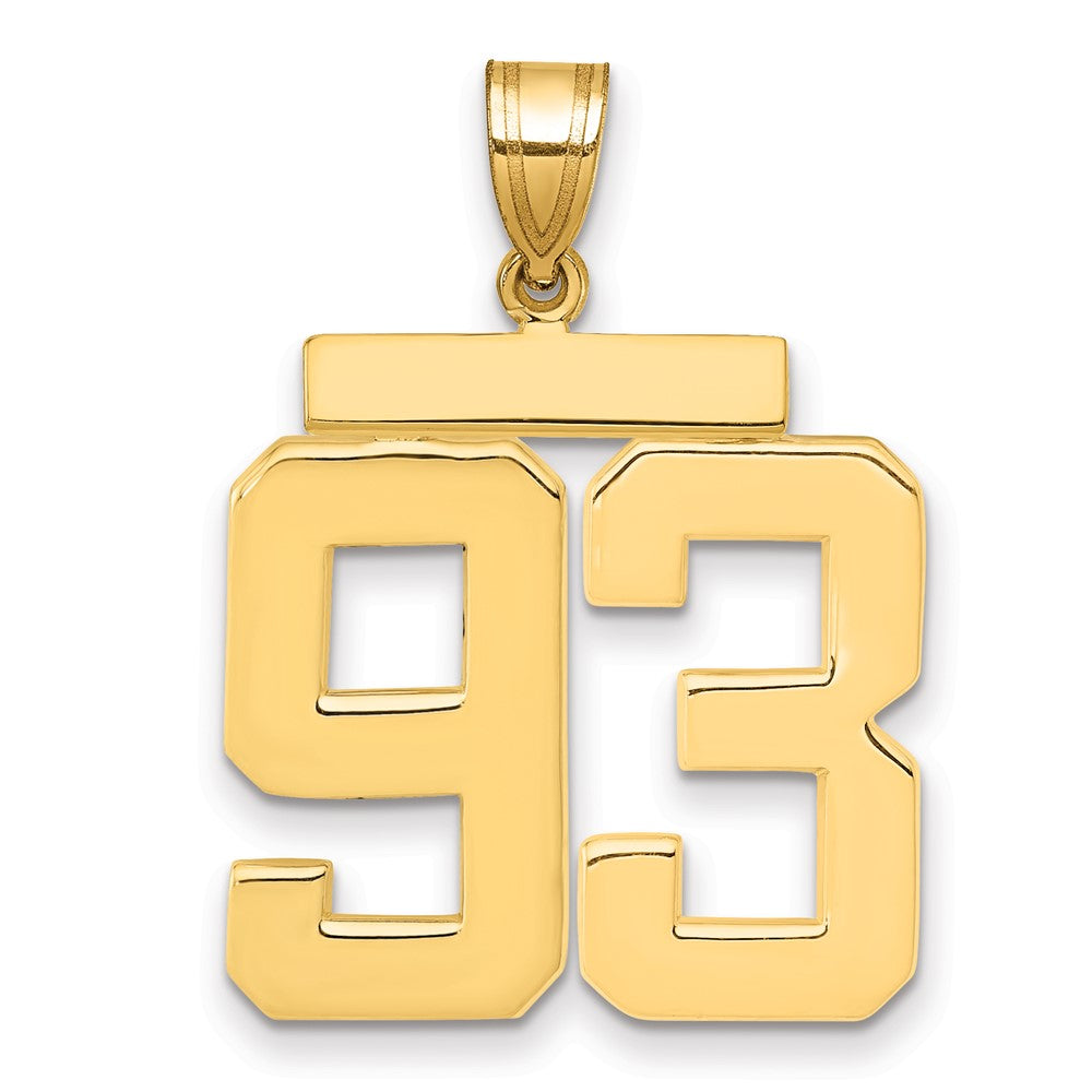 14K Gelbgold großer polierter Zahlen-Charm "93