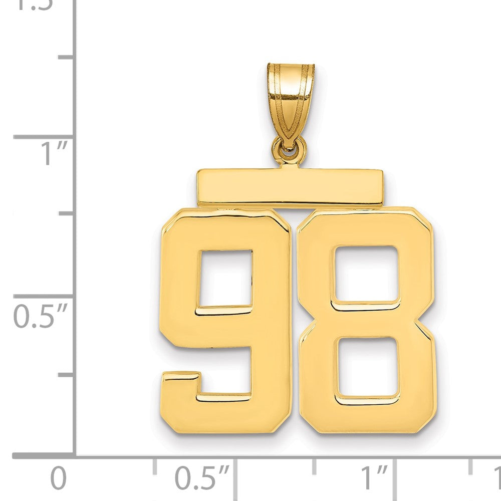 14K Gelbgold Großer Polierter Zahlen-Charm "98