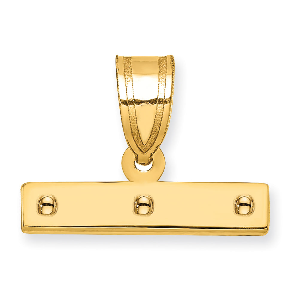 14K Gelbgold 14K Casted Groß Poliert Oberteil Anhänger