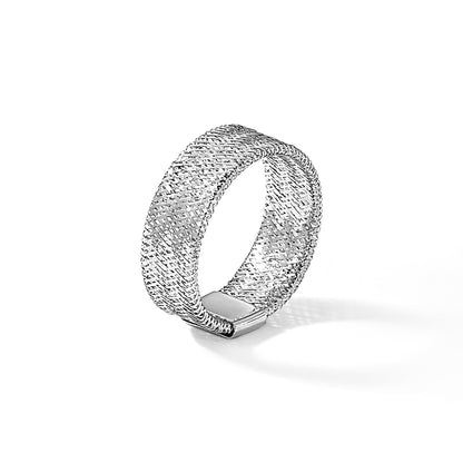 14K Gelb & Rhodium Weiß Beschichtung Dehnbar Ring