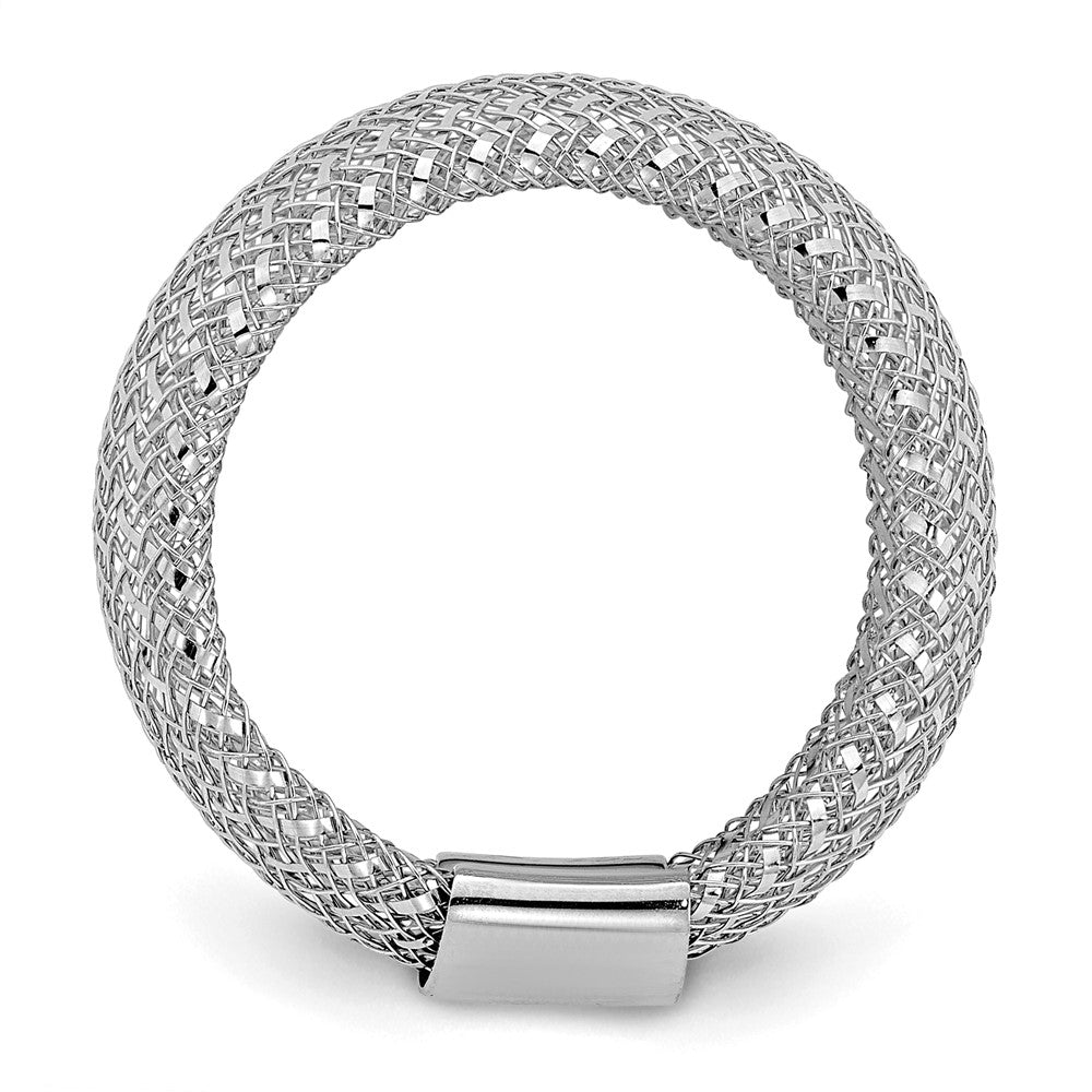 14K Gelb & Rhodium mit Weiß Beschichtung Dehnbar Ring
