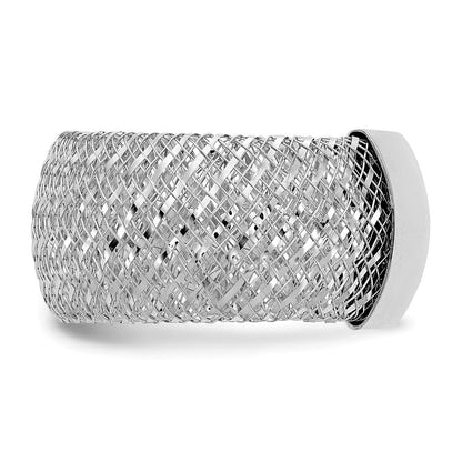 14K Gelb & Rhodium mit Weiß Beschichtung Dehnbar Ring