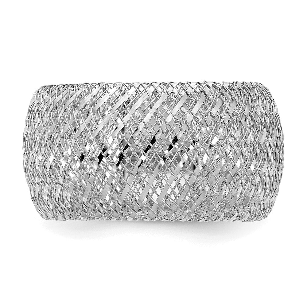 14K Gelb & Rhodium mit Weiß Beschichtung Dehnbar Ring